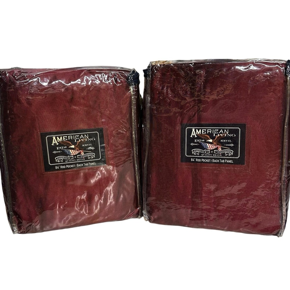NEW‎ American Living Rod Pocket Panel Burgundy Estate Taffeta Interlined 54"x84"